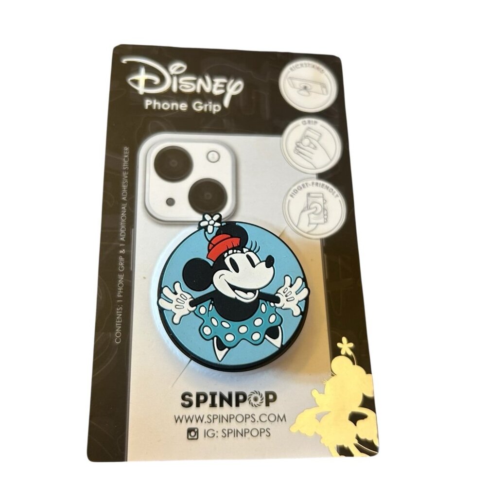 Disney NEW blue minnie mouse phone grip kickstand fidget gift